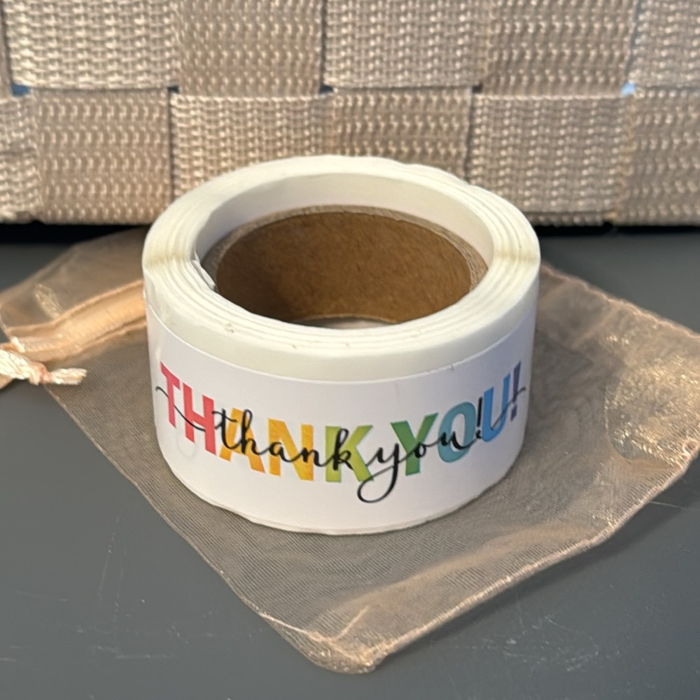 120pcs/roll Colorful Thank You Self Adhesive Label Sticker